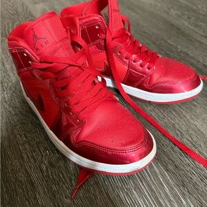 Red Air Jordan High-Top Sneakers